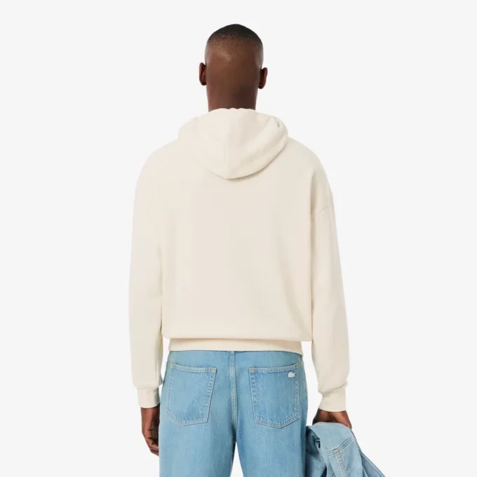 Heren hoodie met losse pasvorm en borduursel