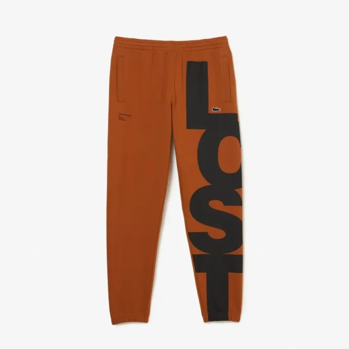 Heren joggingbroek van katoen met contrasterende letters