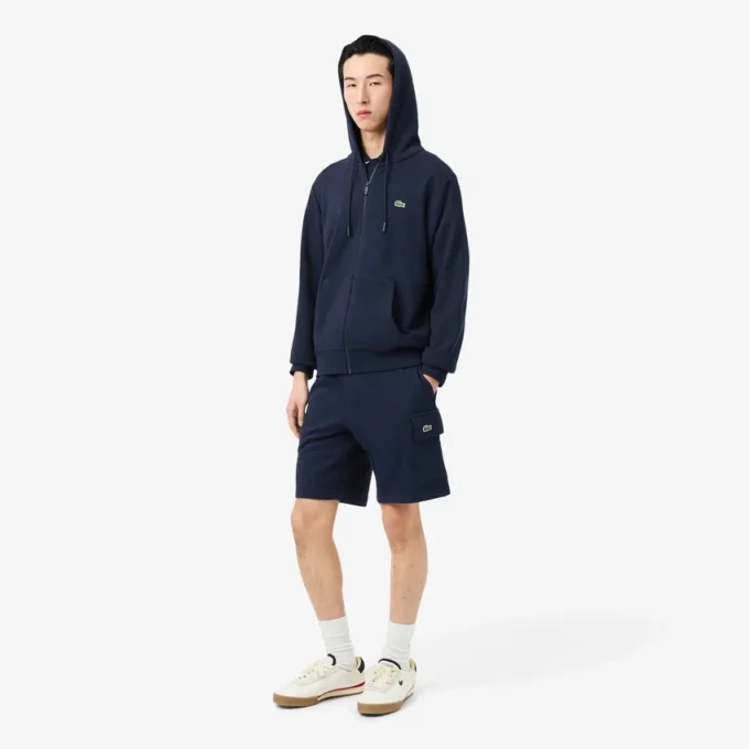 Heren katoenen fleece cargoshort