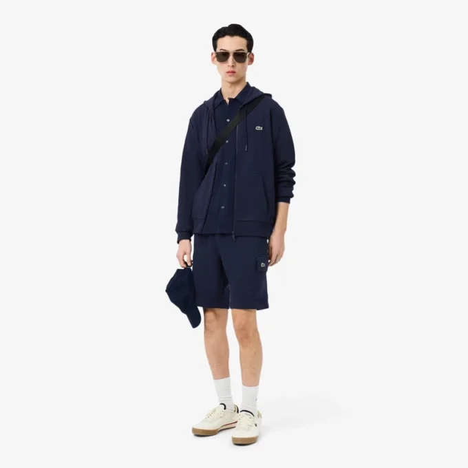Heren katoenen fleece cargoshort