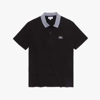 Heren katoenen Polo met contrasterende kraag