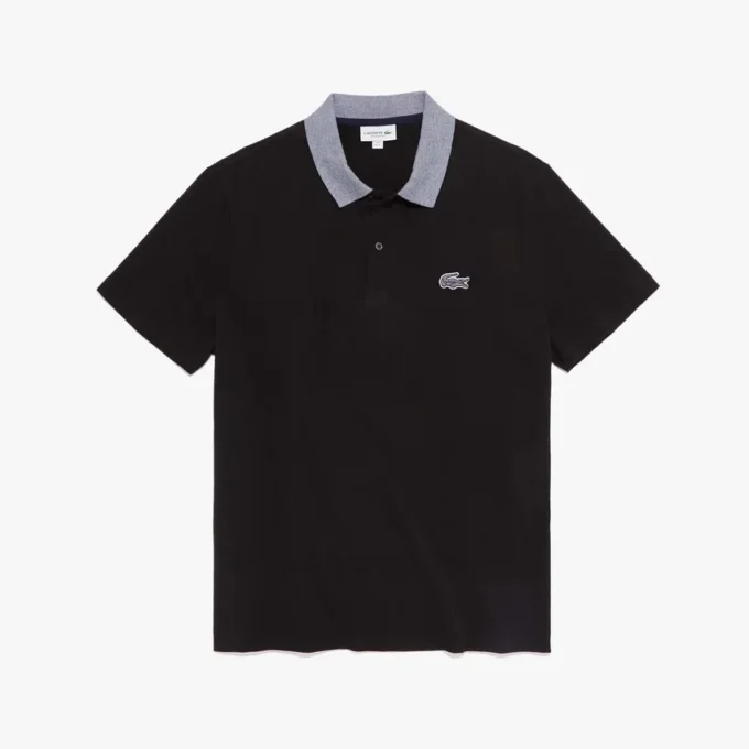 Heren katoenen Polo met contrasterende kraag