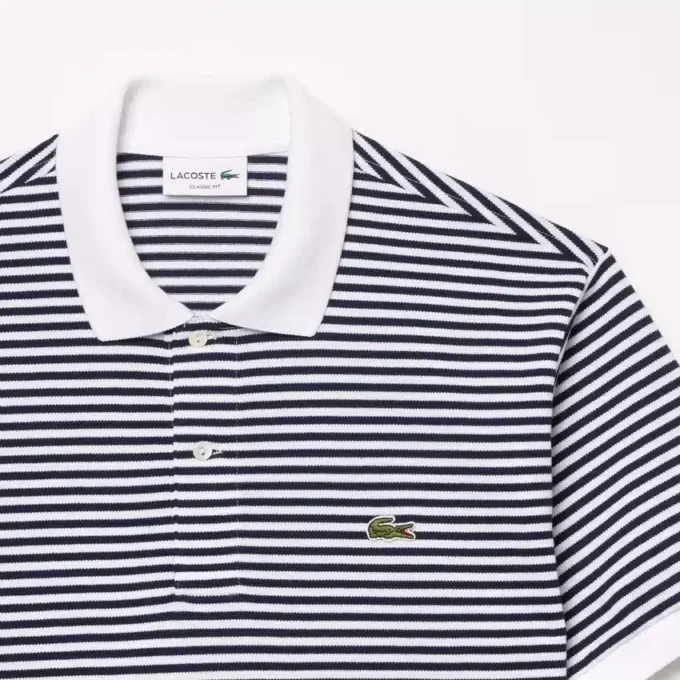 Heren L.12.12 gestreepte petit piqué Polo met klassieke pasvorm