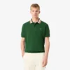 Heren Made in France Classic Fit Polo met gestreepte kraag