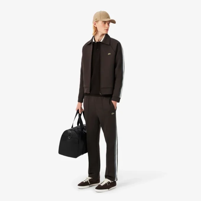 Heren Made in France Classic Fit Polo met gestreepte kraag