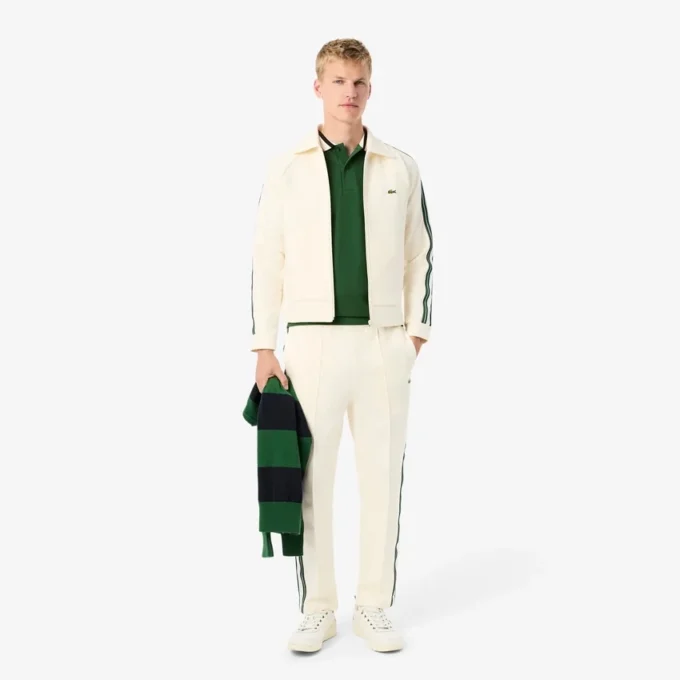 Heren Made in France Classic Fit Polo met gestreepte kraag