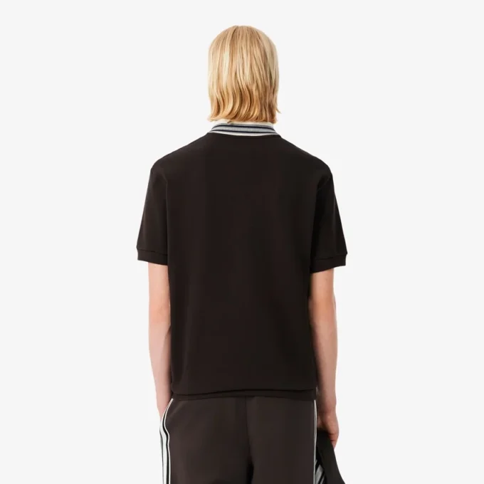 Heren Made in France Classic Fit Polo met gestreepte kraag
