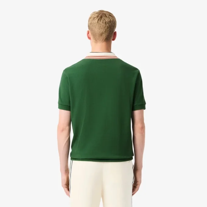 Heren Made in France Classic Fit Polo met gestreepte kraag