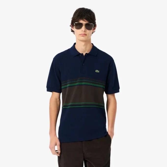 Heren Made in France klassiek model gestreept Polo