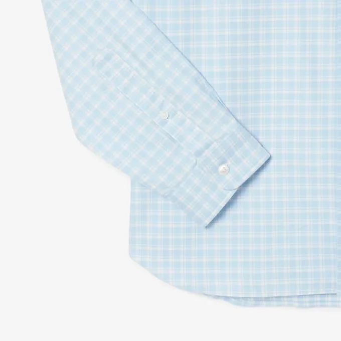 Heren overhemd met geruite print, regular fit en stretch