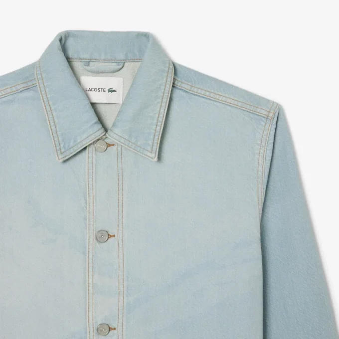 Heren overshirt van denim met landschapsmotief