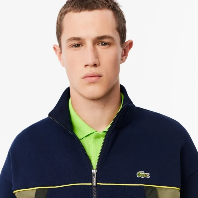 Heren Piqua-Sweatshirt met ritssluiting en losse pasvorm