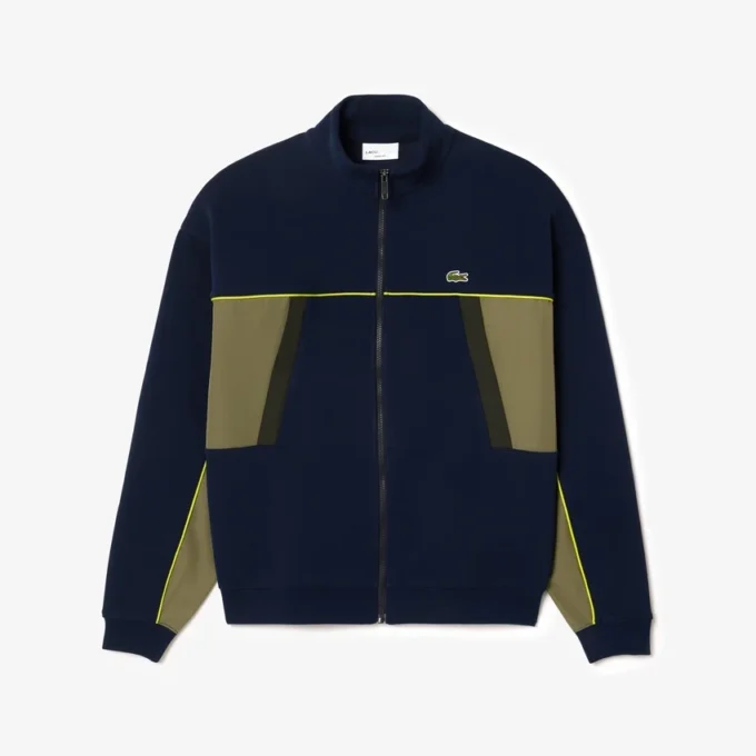 Heren Piqua-Sweatshirt met ritssluiting en losse pasvorm