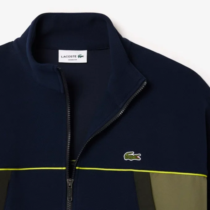 Heren Piqua-Sweatshirt met ritssluiting en losse pasvorm