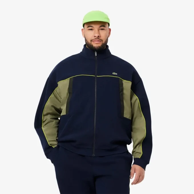 Heren Piqua-Sweatshirt met ritssluiting en losse pasvorm