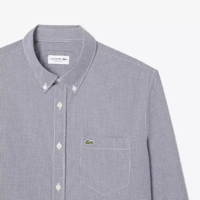 Heren Regular Fit Gingham Poplin Shirt