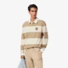 Heren Relaxed Fit gestreepte rugbypolo