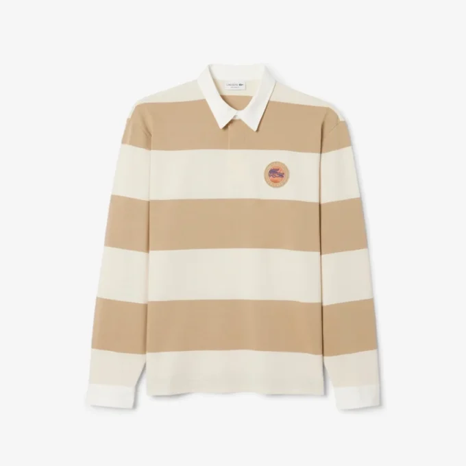 Heren Relaxed Fit gestreepte rugbypolo