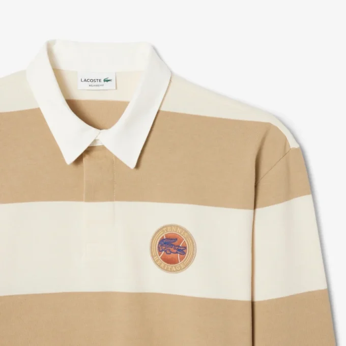 Heren Relaxed Fit gestreepte rugbypolo