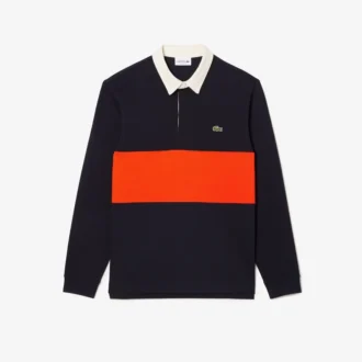 Heren rugby shirt met relaxte pasvorm van katoen