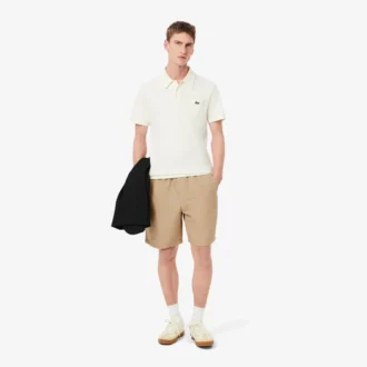 Heren short met reguliere pasvorm van wolmix The Blend