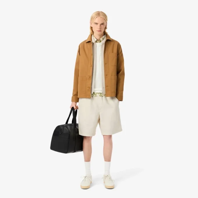 Heren short met reguliere pasvorm van wolmix The Blend