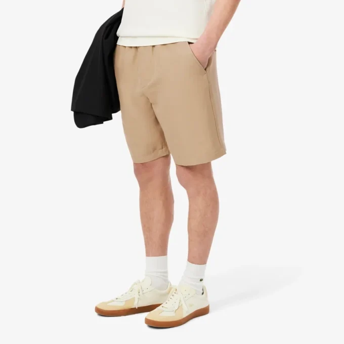 Heren short met reguliere pasvorm van wolmix The Blend