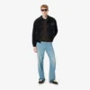 Heren sweatshirt met geribde katoenen polokraag
