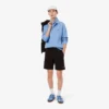 Heren sweatshirt met geribde katoenen polokraag