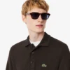 Heren sweatshirt met geribde katoenen polokraag