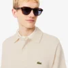 Heren sweatshirt met geribde katoenen polokraag