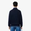 Heren sweatshirt met geribde katoenen polokraag