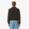 Heren sweatshirt met geribde katoenen polokraag