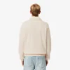 Heren sweatshirt met geribde katoenen polokraag