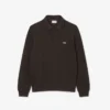 Heren sweatshirt met geribde katoenen polokraag