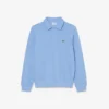 Heren sweatshirt met geribde katoenen polokraag