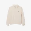 Heren sweatshirt met geribde katoenen polokraag