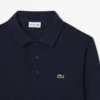 Heren sweatshirt met geribde katoenen polokraag