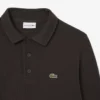 Heren sweatshirt met geribde katoenen polokraag