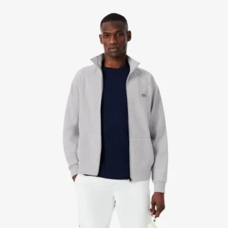Heren sweatshirt met ritssluiting van dubbelzijdig jersey