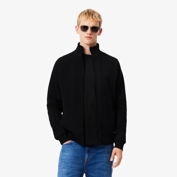 Heren sweatshirt met ritssluiting van dubbelzijdig jersey