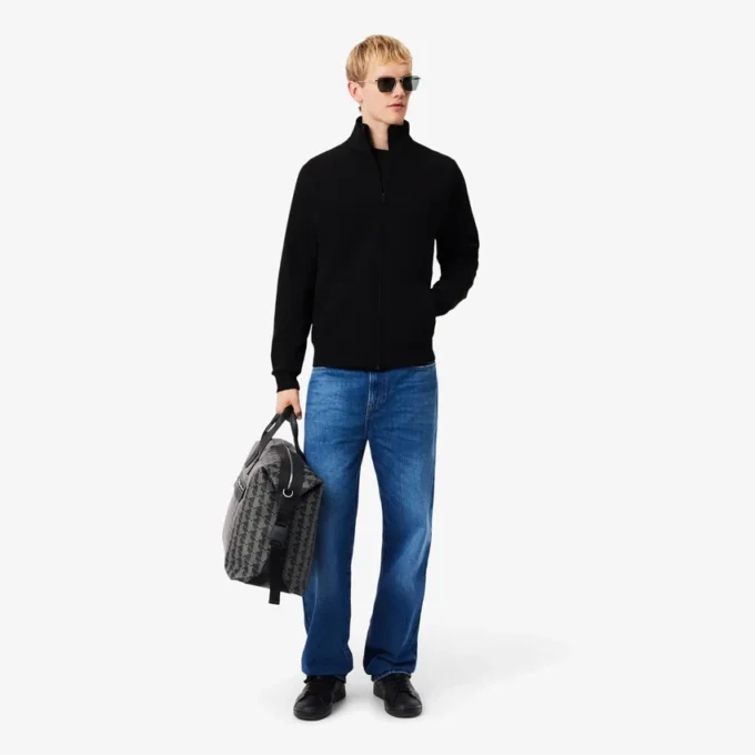 Heren sweatshirt met ritssluiting van dubbelzijdig jersey