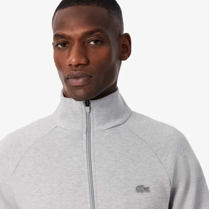 Heren sweatshirt met ritssluiting van dubbelzijdig jersey