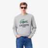 Heren sweatshirt met ronde hals en print in klassieke pasvorm