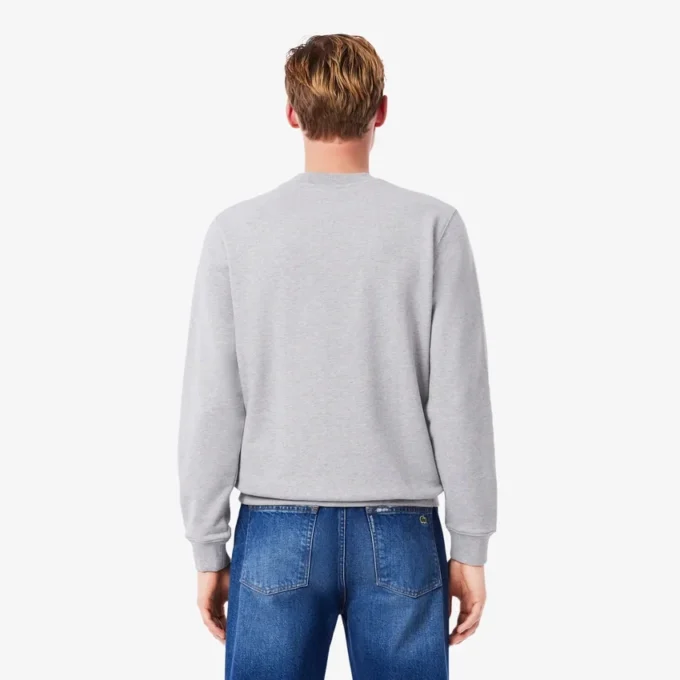 Heren sweatshirt met ronde hals en print in klassieke pasvorm