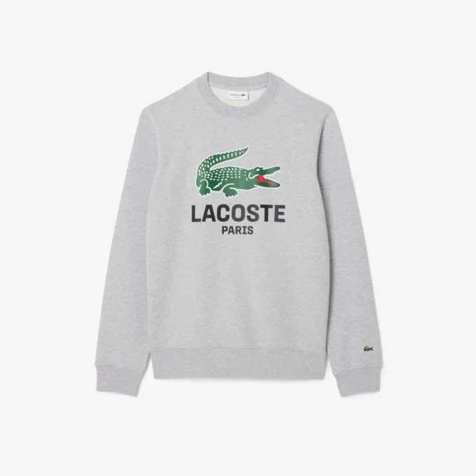 Heren sweatshirt met ronde hals en print in klassieke pasvorm