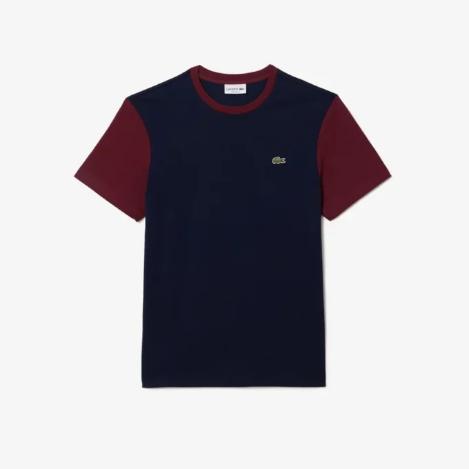 Heren T-shirt met colorblock-print, regular fit, katoen