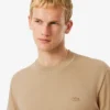 Heren T-shirt met geribde hals en petit piqué