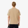 Heren T-shirt met geribde hals en petit piqué