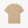 Heren T-shirt met geribde hals en petit piqué